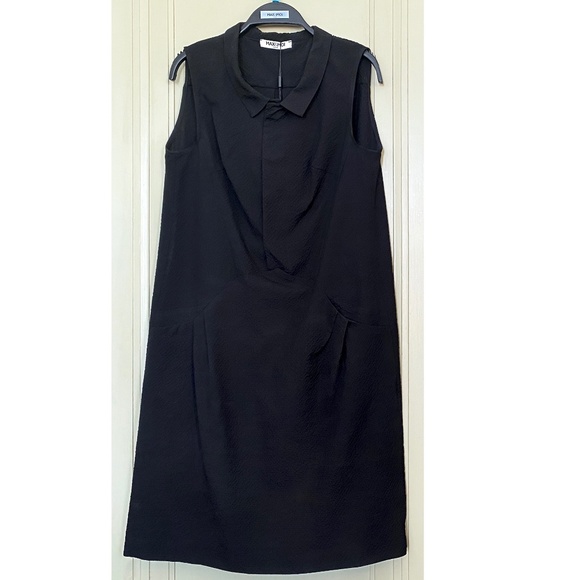 Max & Moi Sleeveless Collared Half Placket Shift Dress Black Sz 2 US/36 FR *NWT* - Picture 1 of 8